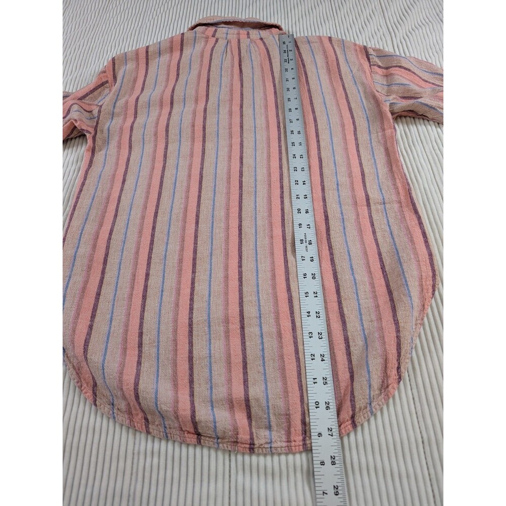 Maeve Anthropologie Lida Top Womens XS Pink Stripe Linen Blend Boho Shirt - Picture 10 of 10